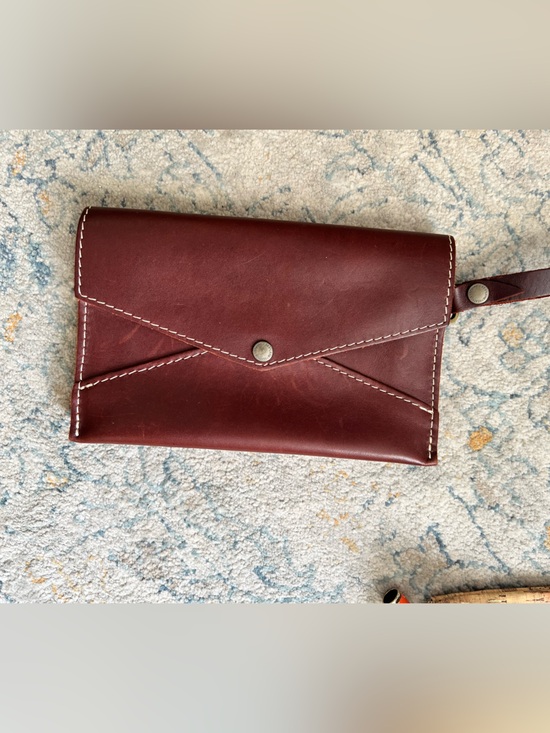 Portland Leather Other - Portland Leather Burgundy Envelope Wristlet